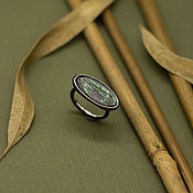 Украшения handmade. Livemaster - original item Bamboo ring Silver, hot enamel, blackening. Handmade.