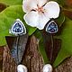 Handmade Sterling Silver earrings with cloisonne and pearl. Earrings. NIMI Handmade. Online shopping on My Livemaster.  Фото №2