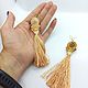 Gold long tassel earrings made of soutache with butterflies and jasper. Tassel earrings. Natalya Luzik Ukrasheniya i poyasa (nataluzik). Ярмарка Мастеров.  Фото №5