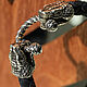Leather bracelet 'Snake' made of nickel silver, Braided bracelet, Krasnodar,  Фото №1