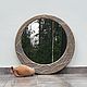 Круглое зеркало в деревянной раме с объемным рисунком. Зеркала. Суровый дизайн. Ярмарка Мастеров.  Фото №4