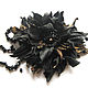 Leather flowers. Decoration brooch hairpin BLACK.GOLD. Brooches. Irina Vladi. Online shopping on My Livemaster.  Фото №2