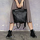 Backpack 'Geometry' small black textured leather. Backpacks. alekseevaksenia. My Livemaster. Фото №4