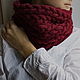 Order Snood red scarf yoke knitted merino wool. SolarisArtis. Livemaster. . Snudy1 Фото №3