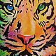 Заказать  "Радужный тигр" картина акрилом. Картины LanArt. Ярмарка Мастеров. . Картины Фото №3