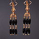 Earrings `defense` black onyx, gold plated, zircons, Lux, France 3150 RUB
