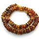 Medical beads made of untreated amber discs 50 cm, Beads2, Kaliningrad,  Фото №1
