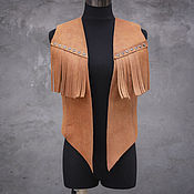 Одежда handmade. Livemaster - original item Women`s leather vest (possible engraving), leather vest. Handmade.