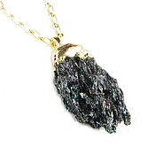 Украшения handmade. Livemaster - original item Black pendant on a quartz druze chain 