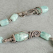 Украшения handmade. Livemaster - original item Aquamarine Silver Drop bracelet (wire wrap). Handmade.