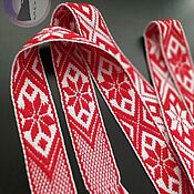 Русский стиль handmade. Livemaster - original item Belt Alatyr 4 white-red. Handmade.