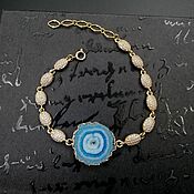 Украшения handmade. Livemaster - original item Chain bracelet with quartz cut 