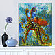 Octopus oil painting on canvas undersea world of abstraction with a palette knife. Pictures. dmitrieva-tatyana. Online shopping on My Livemaster.  Фото №2