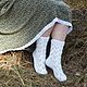Calcetines: La promoción! Calcetines de plumas de rejilla para mujer. Socks. Down shop (TeploPuha34). Ярмарка Мастеров.  Фото №5