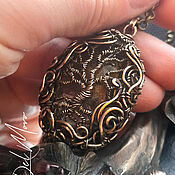 Украшения handmade. Livemaster - original item Tree of life pendant with quartz stone double-sided 