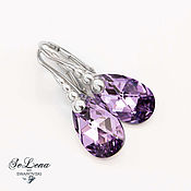 Украшения handmade. Livemaster - original item Silver earrings with Swarovski crystals Swarovski earrings 925 silver. Handmade.