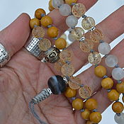 Фен-шуй и эзотерика handmade. Livemaster - original item Rosary of the sun - rosary of mala: Ji medicine, citrine, jasper, lunar. Handmade.