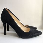 Винтаж handmade. Livemaster - original item Evening Stiletto Shoes PEPE JEANS black suede 38 size Italy. Handmade.