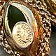 Винтаж: Клипсы  позолоченные с жадеитом. 1/20 12k gf gold filled. FE15C. Серьги винтажные. Флоренция (florentsiya). Ярмарка Мастеров.  Фото №5