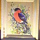 the picture winter bullfinch beaded embroidery, Pictures, Moscow,  Фото №1