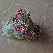 Украшения handmade. Livemaster - original item Coral bracelet red wire wrap. Handmade.
