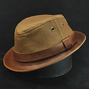 Аксессуары handmade. Livemaster - original item Waxed cotton canvas trilby hat TRL-01. Handmade.