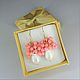Earrings with pearl and coral. gift girl on March 8, Earrings, Ekaterinburg,  Фото №1