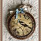 "Часы с птичкой". Интерьерное украшение в ретро-стиле, Подвески, Санкт-Петербург,  Фото №1