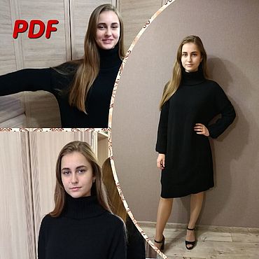Материалы для творчества ручной работы. Ярмарка Мастеров - ручная работа Мастер-класс: МК по вязанию платья-свитер оверсайз Инструкция описание. Handmade.