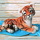 Tiger felted Elias, the toy is made of wool, Felted Toy, Velikiy Novgorod,  Фото №1
