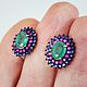 Серебряные серьги с изумрудом, 925 проба. Серьги классические. Ванильные мечты. Интернет-магазин Ярмарка Мастеров.  Фото №2