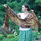 Scarf silk 'the joy of the druid' eco print brown gold boho. Scarves. Artinflat - natural dyeing. My Livemaster. Фото №5