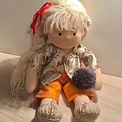 Текстильная кукла 36 см Солнышко с комплектом  одежды