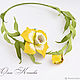 Order Floral necklace leather Yellow daffodils Gentle spring. flowersstyle (flowersstyle). Livemaster. . Necklace Фото №3
