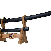 Материалы для творчества handmade. Livemaster - original item 2 oak katana holder with a Samurai hieroglyph. Handmade.