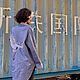 Платье-рубашка с ручной росписью «Цапля». Рубашки. Юлия Никулина - кастом, роспись текстильных изделий. Ярмарка Мастеров.  Фото №5