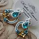 Белые серьги -кольца. Серьги классические. luxurysoutache. Ярмарка Мастеров.  Фото №4