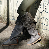 Обувь ручной работы handmade. Livemaster - original item STAR grey / Boots with fur cuff / 37-38 in the presence of. Handmade.