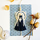 Macrame doll. Angel in the ring blue dress, Interior elements, Novosibirsk,  Фото №1