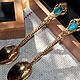 Order Spoon Сoffee with hot enamel and cabochon Silver 925. * ERZA *. Livemaster. . Spoons Фото №3