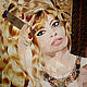 Brigitte Bardot. French. Picture. Collage. Cigar ribbons. Portrait. A photo of the painting. 
Buy painting. Shop paintings. Shop paintings