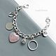 Pink Heart bracelet on a chain with pendants rose quartz beautiful. Chain bracelet. LovelyStones. Online shopping on My Livemaster.  Фото №2