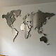 Карта мира на стену STEEL из металла нержавеющая сталь, Карты мира, Санкт-Петербург,  Фото №1