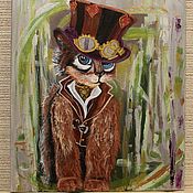 Картины и панно handmade. Livemaster - original item Acrylic painting Mr. cat. Handmade.