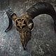 Резной череп барана. Маски интерьерные. Horns and Bones. Интернет-магазин Ярмарка Мастеров.  Фото №2