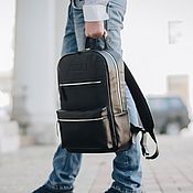 Leather backpack for men 