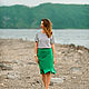 Skirt suiting flounce green, Skirts, Vladivostok,  Фото №1