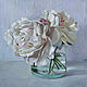 Painting 'Peonies in a vase' oil. canvas 35h35 cm, Pictures, Moscow,  Фото №1