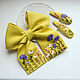 A set of a bow and 2 Hairpins - linen, embroidery 'Wild flowers'. Hairpins. annetka-ann (annetka-ann). My Livemaster. Фото №4