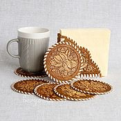 Для дома и интерьера handmade. Livemaster - original item Set napkin holder 6 stands for a mug of birch bark. Handmade.